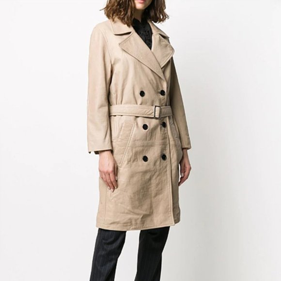 ZADIG & VOLTAIRE MIAD LEATHER TRENCH COAT 38 - Picture 7 of 9